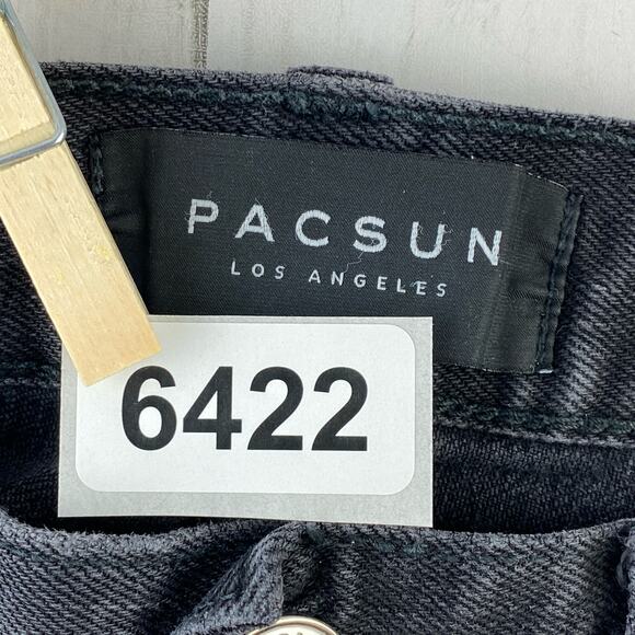 Pacsun Black High Waisted Distressed Stacked Skinny Denim Jeans Size 30 x 30 - Picture 12 of 12